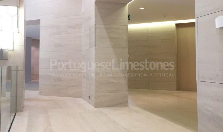 Qatar embassy Moca Cream limestone wall coverings