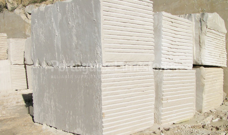 Beige limestone blocks
