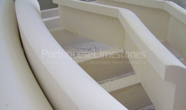 Beige limestone masonry production